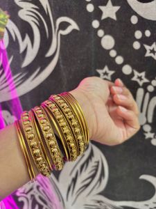 Elegant Gold-Tone Bangles Set
