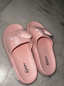 Cute Pink Bow Slides
