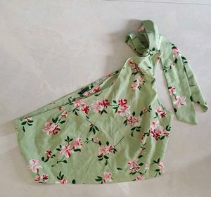 Floral Print Tie-Up one shoulder Crop Top