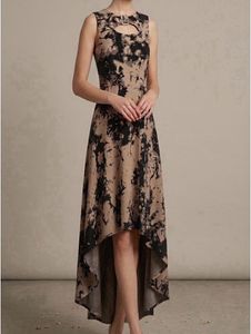 Chic Abstract High-Low Midi Dress