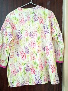 Floral Print Cotton Kurta