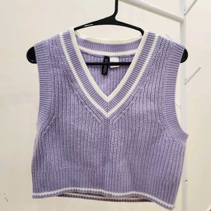 Lavender V-Neck Sweater Vest