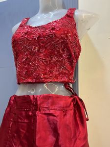 DIWALI SALE🚨Stunning Red Sequin hEmbellished Lehe