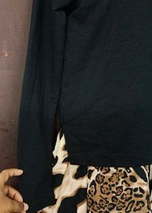 Black Top With Animal Print