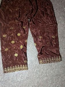Brown silk touser kurti  set