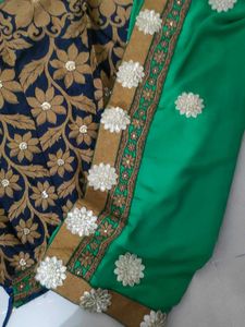 Embroidered Saree with Floral Border