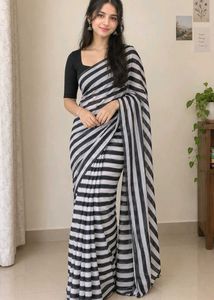 Chic Striped Saree