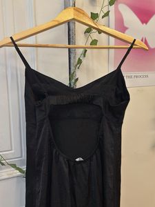 Elegant Black Slip Dress with High Slit