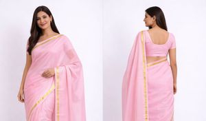 Elegant Pink & Gold Saree