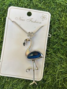 Chic Flamingo Pendant Silver Necklace
