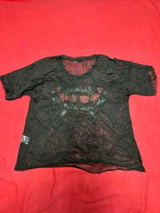 Black Sheer Mesh Top