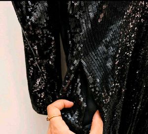 Sparkly Black Sequin Maxi Dress