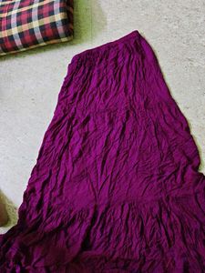 Vibrant Purple Tiered Ethnic Skirt
