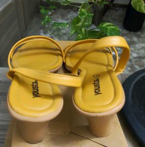 PRICE DROP MustardYellow kitten heel Sandal