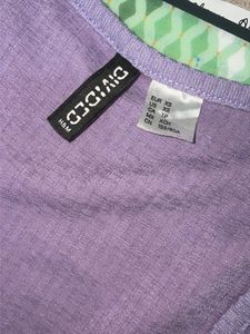 H&amp;M Lavender Tie-Front Ribbed Crop Top