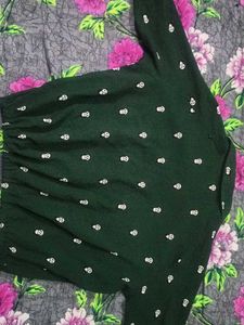 Green Panda Print Top