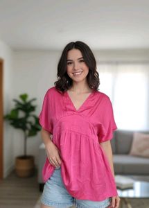 Pink V-Neck Tunic