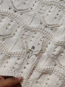 Cream Crochet Knit Tank Top