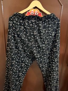 Black Floral Print Pyjama