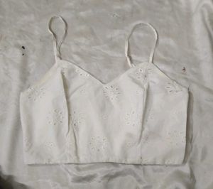 White  Crop Top