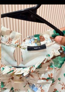 Floral Ruffle Button-Up Blouse