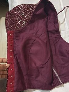 Maroon Sequined Blouse