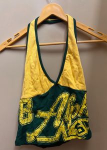 Yellow & Green Graphic Halter Top