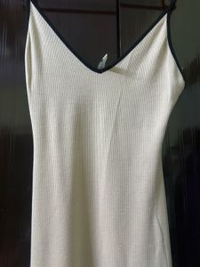 Cream Spaghetti Strap Knit Dress