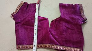 Magenta Silk Blouse with Border