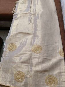 Elegant Beige Saree with Embellishments