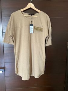 Chic Beige Tunic with Embellished detailing (L)