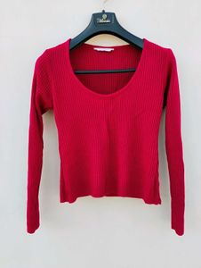 Women Pink Crop Pullover