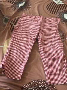 Red Gingham Cropped Pants