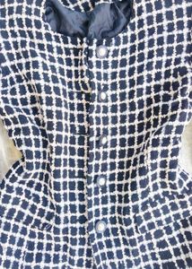 Tweed jacket checkered Patterned Black &amp; White Bla