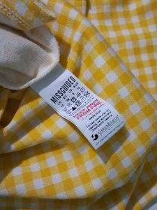 yellow dress white checkered