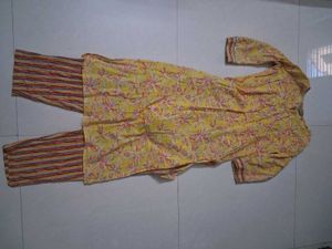 Yellow Printed Kurta Set
