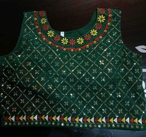 Embellished Emerald Green Blouse