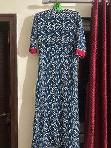 Blue floral long Kurta