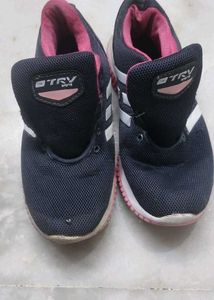 TRY Sports Navy Blue & Pink Running Shoes
