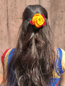 Crochet Flower Hair Clip