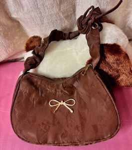 Cute Brown Ruched Hobo Bag