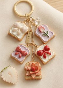 Cute Toast Keychain Charms