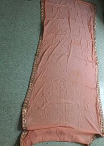 Beautiful Peach Dupatta with Embellished Border