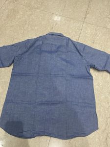 Blue Linen Button-Up Shirt Cum Kurta