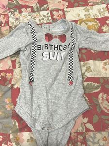 Latotope 12M Birthday Suit Onesie