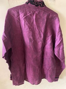 Men's Embroidered Purple Shirt