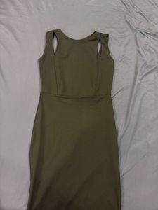 Olive Green Sleeveless Maxi Dress
