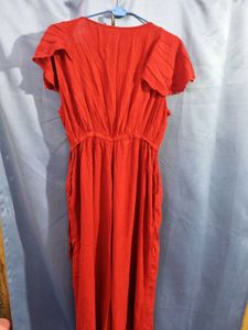 Red Ruffled Jumpsuit