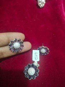 Elegant Emerald &amp; Diamond Flower Jewelry Set