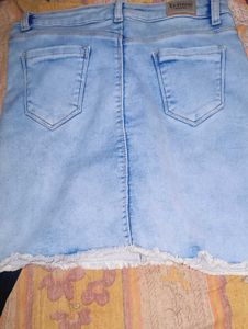 Light Wash Denim Mini Skirt